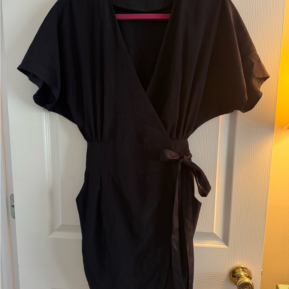 Topshop Black Wrap Dress